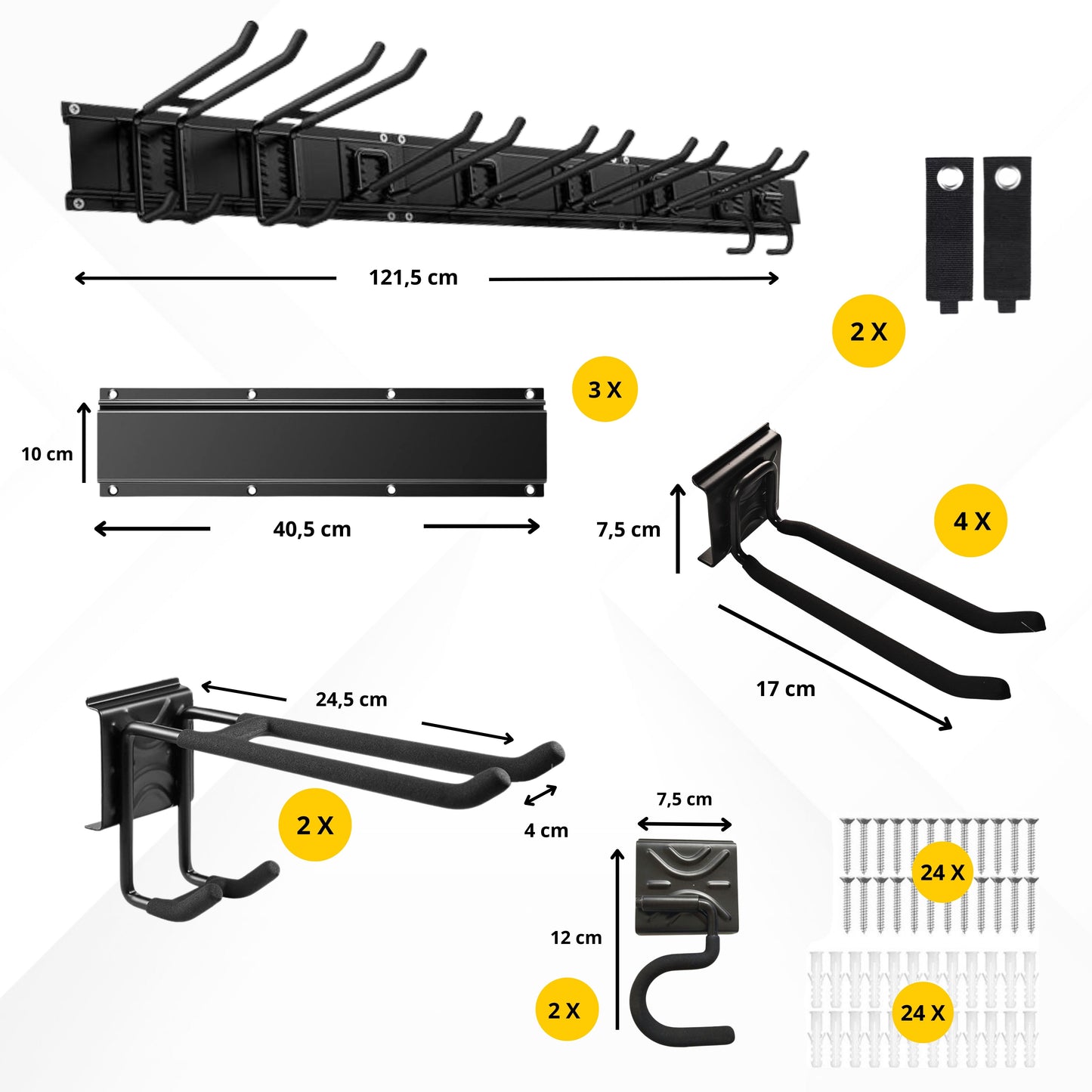 SODEAL Gereedschapshouder met 2 Heavy duty, 4 lange en 2 bezemhaken