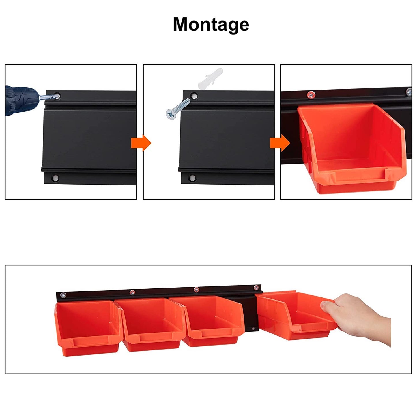 montage oranje bakjes